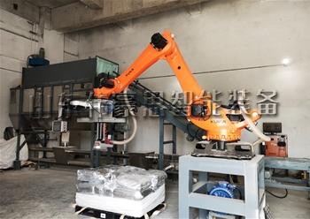 化學(xué)原料機(jī)械手拆垛拆包機(jī) 智能拆垛破袋系統(tǒng)現(xiàn)場
