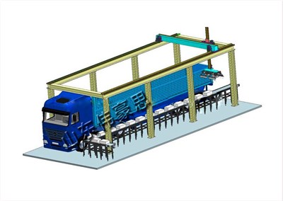氮肥自動(dòng)裝車機(jī) 肥料裝車機(jī)器人現(xiàn)場(chǎng)