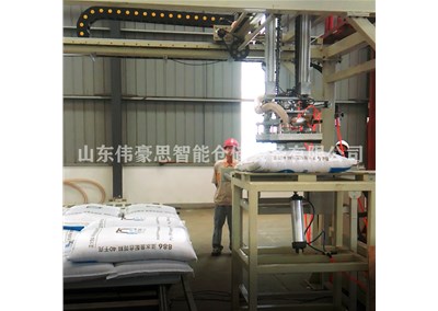 50KG水泥全自動拆垛機(jī) 袋料桁架拆垛機(jī)作業(yè)中