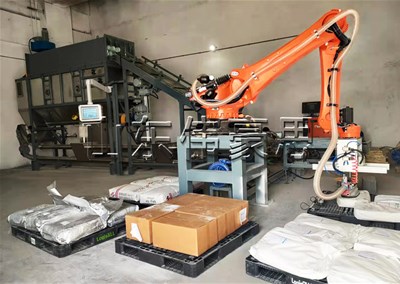 石膏粉全自動(dòng)破袋機(jī) 自動(dòng)拆垛拆包機(jī)器人
